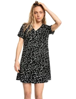 Best Sale 👏 Quiksilver Beat The Heat Mini 👗 Dress Ditsy Black 🛒