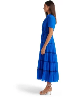 Coupon ❤️ Forever New Julia Short Sleeve Trim Midi 👗 Dress In Blue 👍 -Sweetheart Sales Store unnamed file 2640