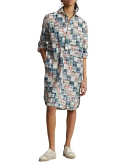 Flash Sale ✨ Polo Ralph Lauren Relaxed Fit Patchwork Cotton 👕 Shirtdress In Multi 🤩 -Sweetheart Sales Store unnamed file 2676