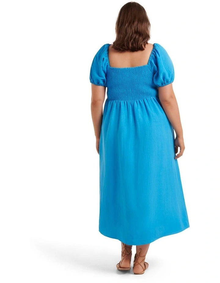 Buy π Forever New Curve Kami Linen Midi π Dress In Vivid Cornflower π 4 Buy π Forever New Curve Kami Linen Midi π Dress In Vivid Cornflower π - Image 2