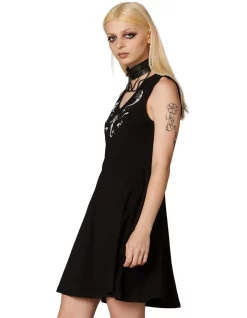 Cheap ⌛ Dangerfield Goth Mermaid Print 👗 Dress Black 🤩 -Sweetheart Sales Store unnamed file 2700