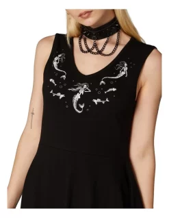 Cheap ⌛ Dangerfield Goth Mermaid Print 👗 Dress Black 🤩 -Sweetheart Sales Store unnamed file 2701