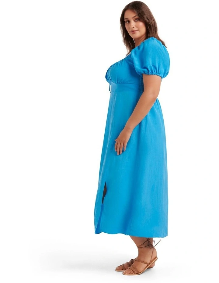 Buy π Forever New Curve Kami Linen Midi π Dress In Vivid Cornflower π 5 Buy π Forever New Curve Kami Linen Midi π Dress In Vivid Cornflower π - Image 3