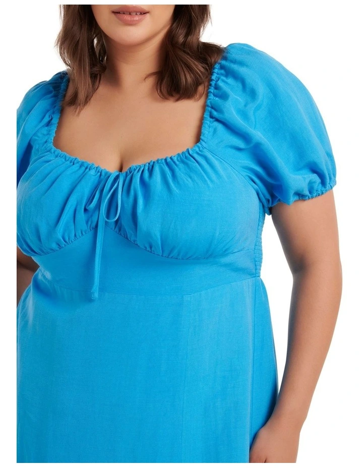 Buy π Forever New Curve Kami Linen Midi π Dress In Vivid Cornflower π 6 Buy π Forever New Curve Kami Linen Midi π Dress In Vivid Cornflower π - Image 4