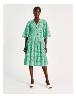 Top 10 ⌛ Y.A.S Flick Midi Cotton Wrap 👗 Dress In Green 😉 -Sweetheart Sales Store unnamed file 293