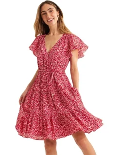 Coupon 🧨 Review Provence Floral 👗 Dress In Flame Red ⭐