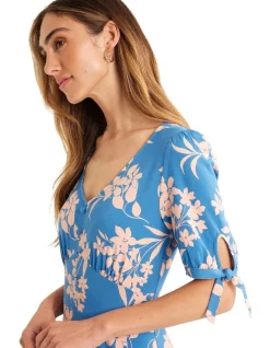 Best deal 🔔 Review Sea Blossom Jersey Midi 👗 Dress In Wedgewood/Blush 🤩 -Sweetheart Sales Store unnamed file 335