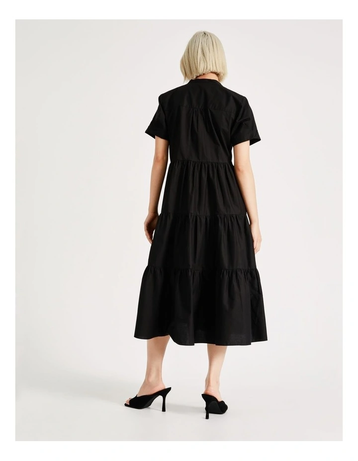 Discount π Basque Organic Cotton Tiered Midi π Dress In Black β¨ 8 Discount π Basque Organic Cotton Tiered Midi π Dress In Black β¨ - Image 6