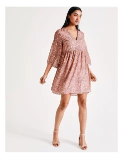 Best reviews of 🔥 Vero Moda Ulrikke 3/4 Sleeve 👗 Dress In Parfait Pink 😉