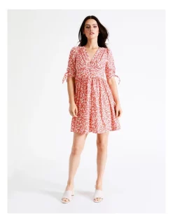 Best Pirce 🔔 Vero Moda Nica Daniella 2/4 Sleeve 👗 Dress In Cherry Tomato ✨