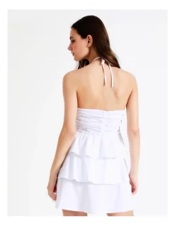 Discount 🤩 Miss Shop Organic Cotton Blend Ruffle Tiered Cut Out Mini 👗 Dress In White 😉 -Sweetheart Sales Store unnamed file 37