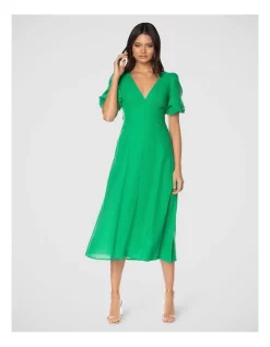 Cheap ❤️ Pilgrim Bonnie Midi 👗 Dress In Green 😉