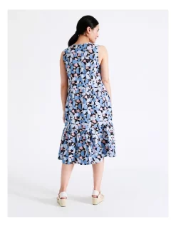 Budget 🎉 Regatta European Linen Blend Sleeveless Button Front 👗 Dress In Navy/Blues/Pink Floral 🔥 -Sweetheart Sales Store unnamed file 391