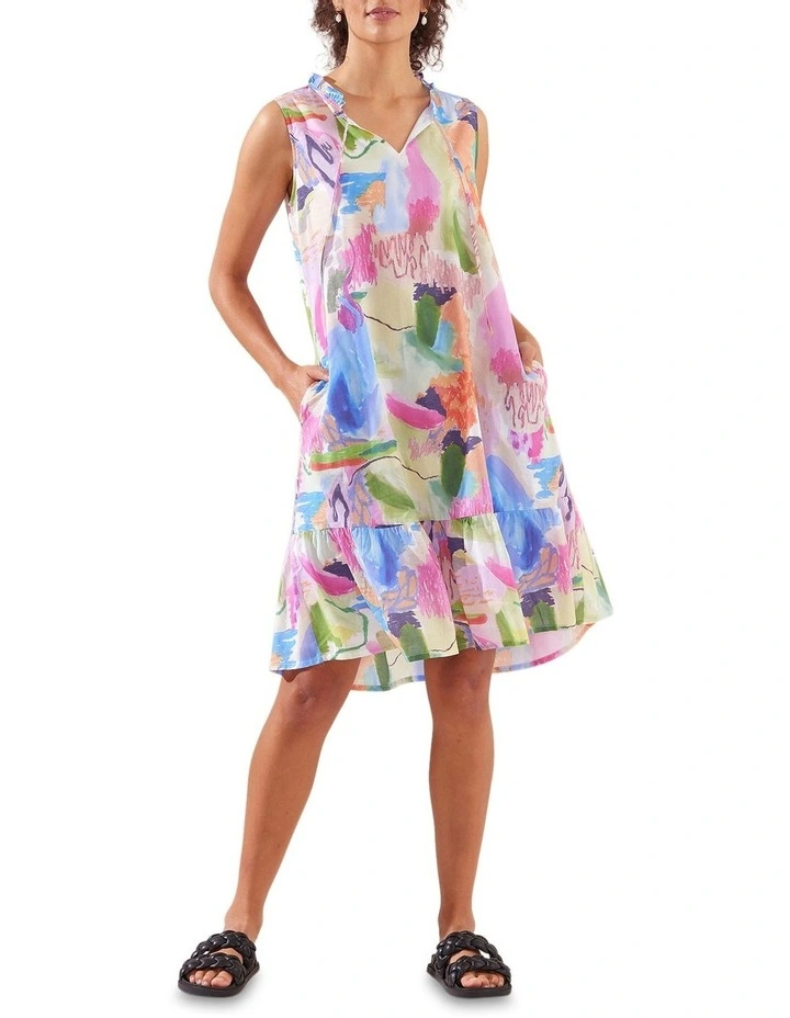 Buy π Yarra Trail Art Fair Print π Dress In Blue/Pink π 3 Buy π Yarra Trail Art Fair Print π Dress In Blue/Pink π