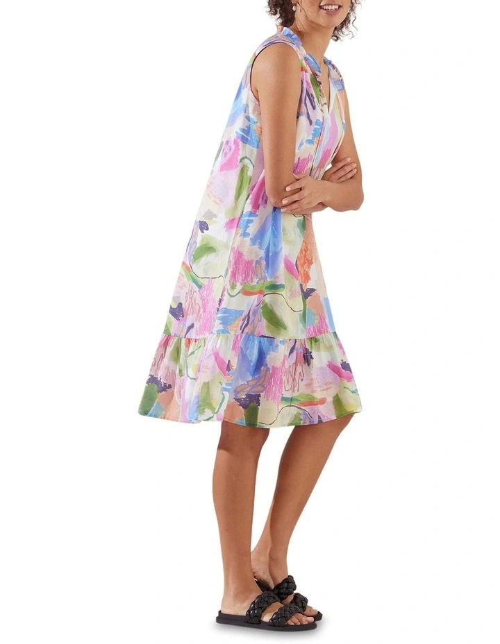 Buy π Yarra Trail Art Fair Print π Dress In Blue/Pink π 5 Buy π Yarra Trail Art Fair Print π Dress In Blue/Pink π - Image 3