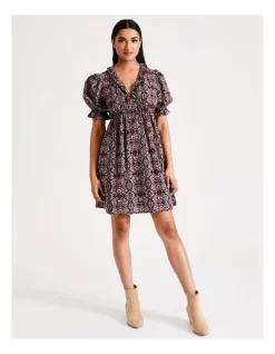 Best Pirce ⭐ Vero Moda Line 2/4 Sleeve Cotton 👗 Dress In Navy Blazer Aop 🔔 -Sweetheart Sales Store unnamed file 412