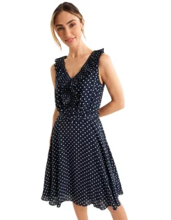 Hot Sale π Review Dottie Spot π Dress In Navy/Ivory π