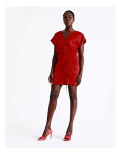 Best Pirce ⌛ Wayne Cooper Ruched Satin Mini 👗 Dress In Red 😉 -Sweetheart Sales Store unnamed file 434