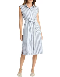 Top 10 🔥 David Lawrence Dahlia Sleeveless 👗 Dress In Azure/Ivory 🎁