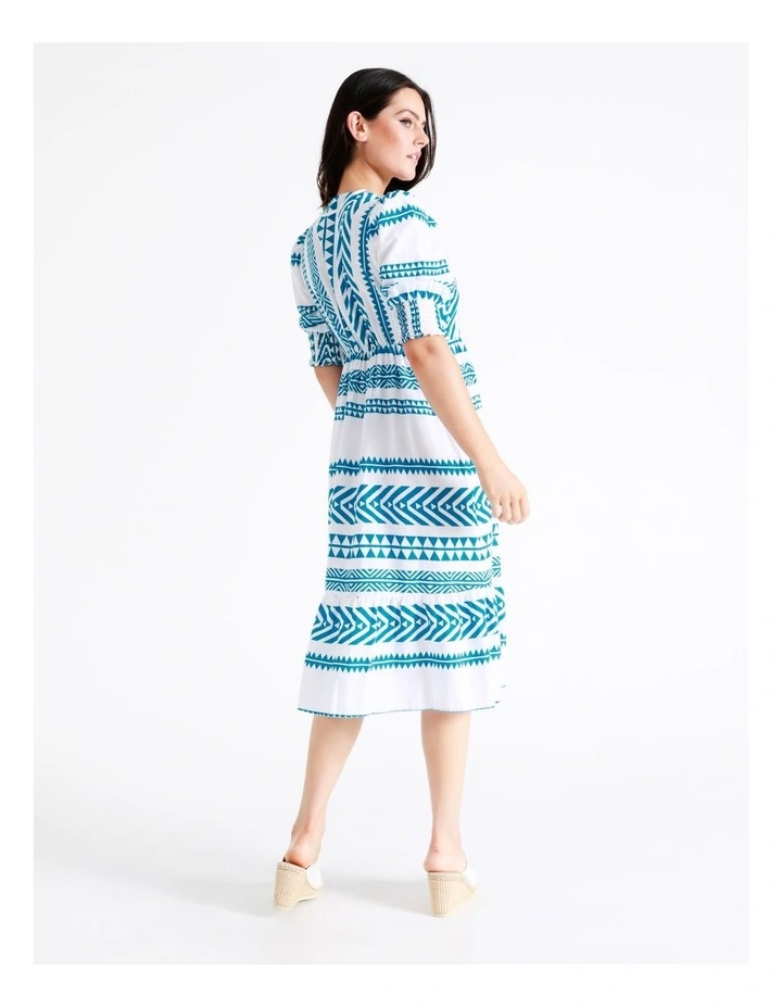 Best Sale π Vero Moda Dicthe Cotton Wrap π Dress In White/Blue π 7 Best Sale π Vero Moda Dicthe Cotton Wrap π Dress In White/Blue π - Image 5