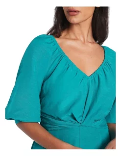 Hot Sale 😀 David Lawrence Aluna Linen Blend 👗 Dress In Aquamarine 👏 -Sweetheart Sales Store unnamed file 465