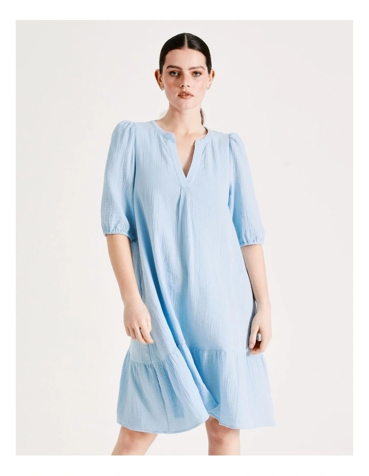 Buy π Vero Moda Natali 2/4 Sleeve π Dress In Blue βοΈ 3 Buy π Vero Moda Natali 2/4 Sleeve π Dress In Blue βοΈ