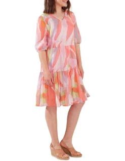 Budget ❤️ Yarra Trail Sunset Print 👗 Dress In Orange Multi 💯 -Sweetheart Sales Store unnamed file 484