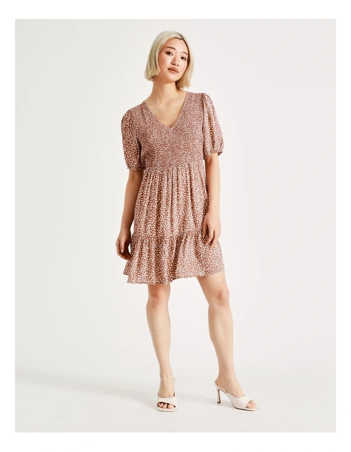 New π Tokito Petite Shirred Bodice Tiered Mini π Dress In Rust/White π 5 New π Tokito Petite Shirred Bodice Tiered Mini π Dress In Rust/White π - Image 3