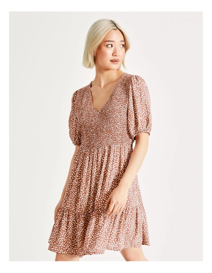 New π Tokito Petite Shirred Bodice Tiered Mini π Dress In Rust/White π 6 New π Tokito Petite Shirred Bodice Tiered Mini π Dress In Rust/White π - Image 4