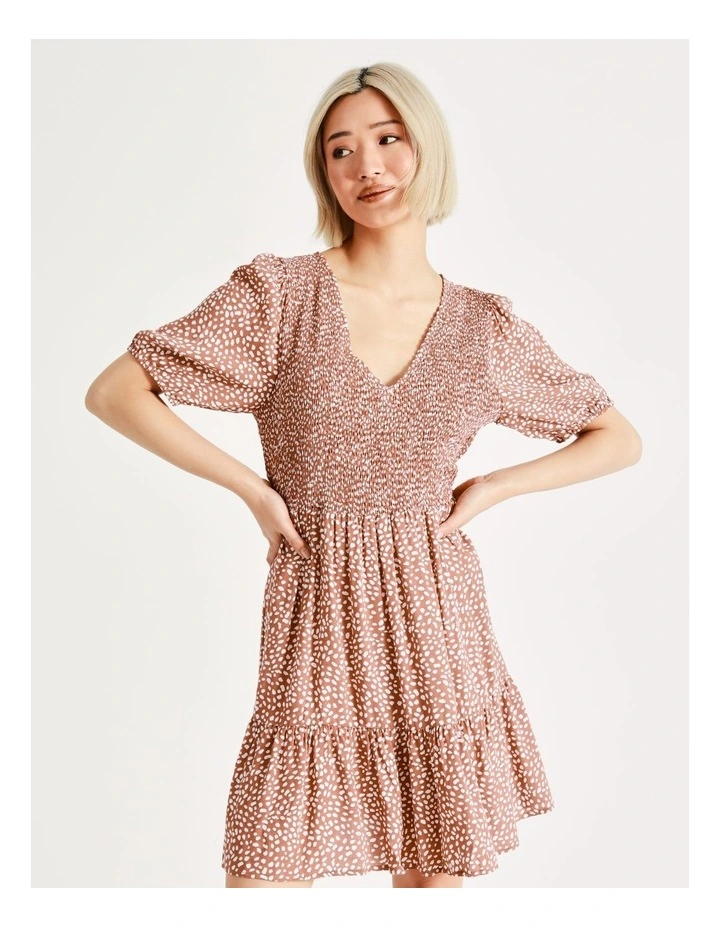 New π Tokito Petite Shirred Bodice Tiered Mini π Dress In Rust/White π 8 New π Tokito Petite Shirred Bodice Tiered Mini π Dress In Rust/White π - Image 6