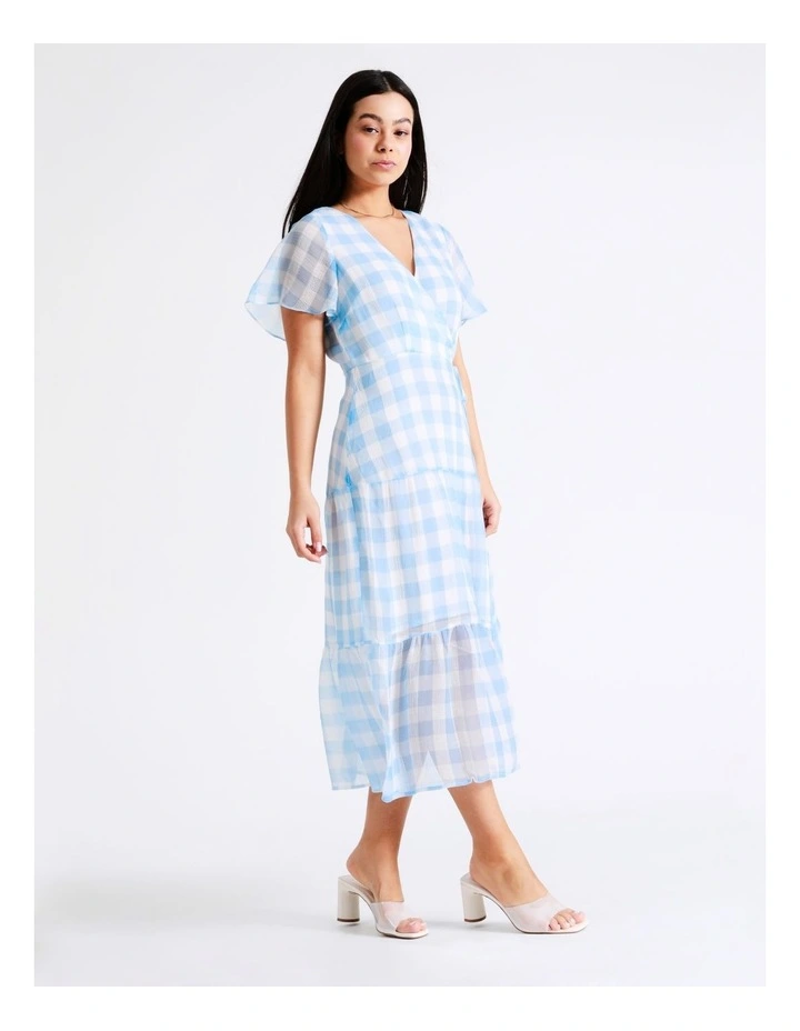 Cheap 𧨠Tokito Recycled Check Wrap Midi π Dress In Pale Blue π 5 Cheap 𧨠Tokito Recycled Check Wrap Midi π Dress In Pale Blue π - Image 3