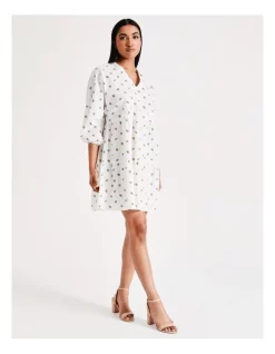 Promo 👏 Vero Moda Nibi 3/4 Knee 👗 Dress In Snow White 🛒 -Sweetheart Sales Store unnamed file 564