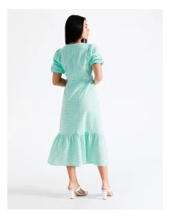 Hot Sale ⌛ Tokito Organic Cotton Blend Check Midi Wrap 👗 Dress In Mint 🎉 -Sweetheart Sales Store unnamed file 581