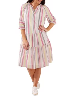 Flash Sale 💯 Yarra Trail Vivid Stripe 👗 Dress In Multi 🛒