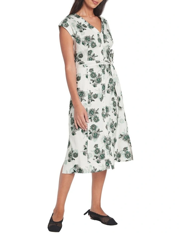 Best Sale π David Lawrence Laisa Stretch Linen π Dress In Ecru Multi π 4 Best Sale π David Lawrence Laisa Stretch Linen π Dress In Ecru Multi π - Image 2