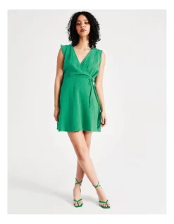 Best deal 😍 Vero Moda Natali Sleeveless Cotton 👗 Dress In Holly Green 🎁