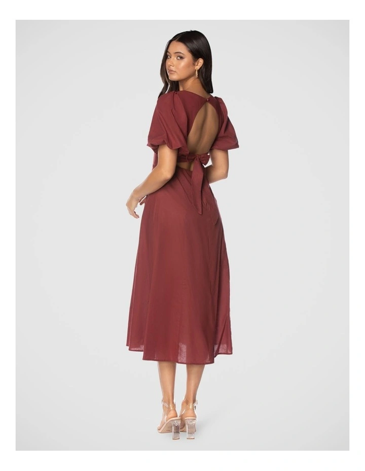Budget π Pilgrim Bonnie Midi π Dress In Burgundy π 5 Budget π Pilgrim Bonnie Midi π Dress In Burgundy π - Image 3