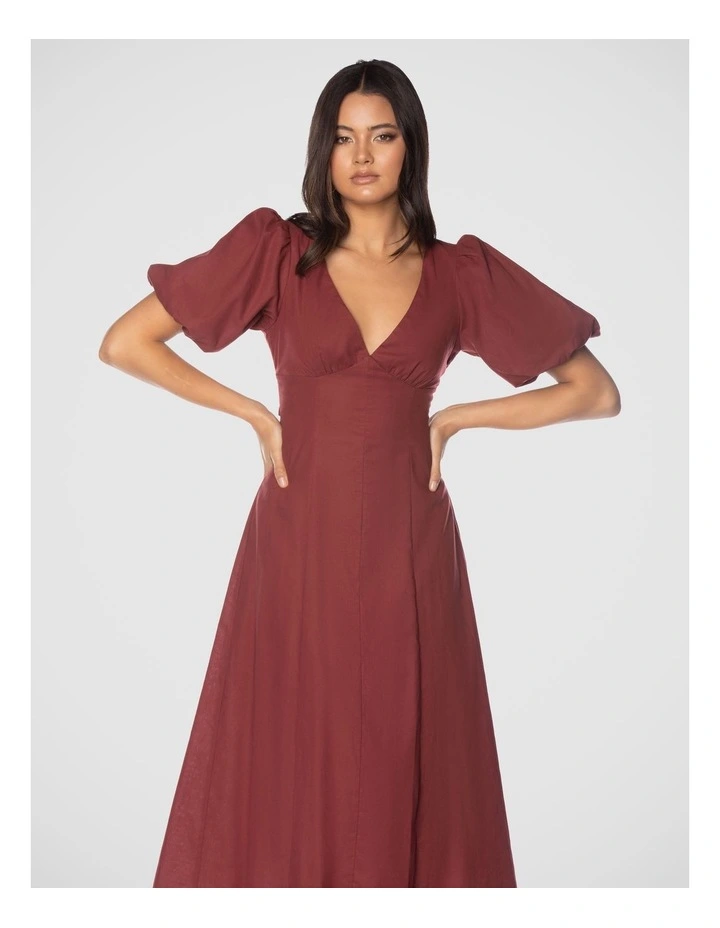 Budget π Pilgrim Bonnie Midi π Dress In Burgundy π 6 Budget π Pilgrim Bonnie Midi π Dress In Burgundy π - Image 4