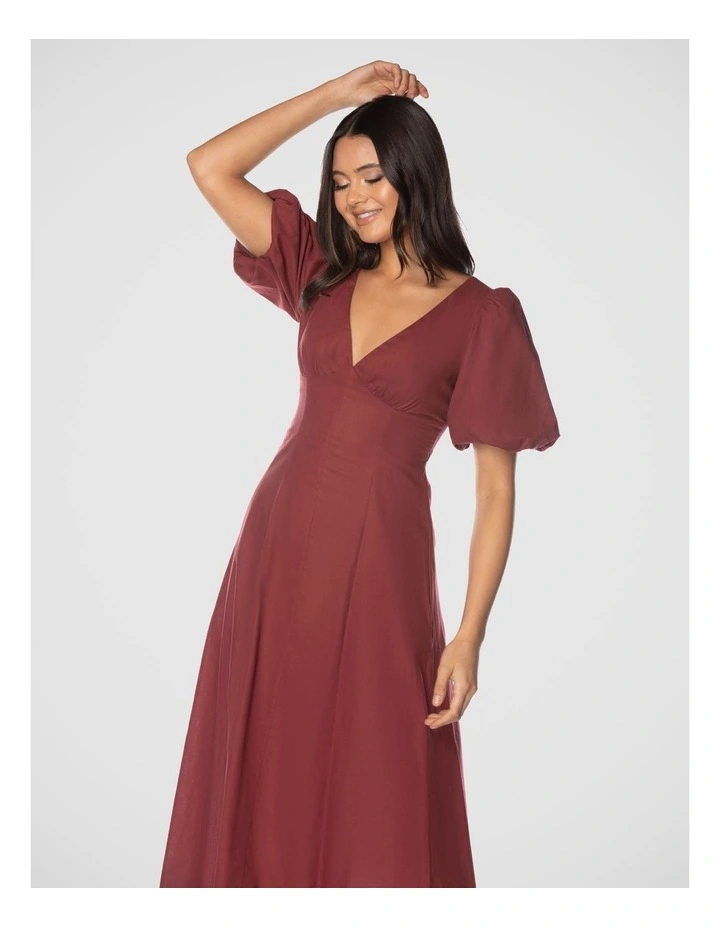Budget π Pilgrim Bonnie Midi π Dress In Burgundy π 7 Budget π Pilgrim Bonnie Midi π Dress In Burgundy π - Image 5