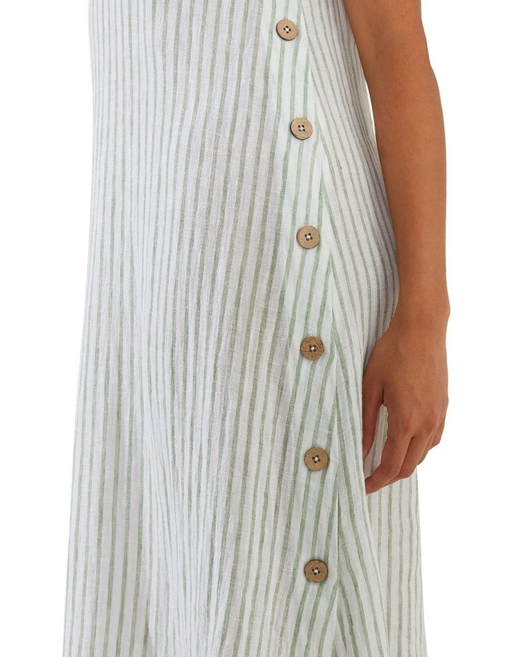 Cheap π Yarra Trail Side Button π Dress In Apple Green And White Stripe π 6 Cheap π Yarra Trail Side Button π Dress In Apple Green And White Stripe π - Image 4