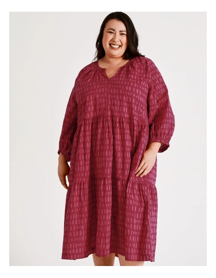 Buy π― Regatta Organic Cotton Tiered 3/4 Sleeve Midi π Dress In Cranberry/Pink β¨ 4 Buy π― Regatta Organic Cotton Tiered 3/4 Sleeve Midi π Dress In Cranberry/Pink β¨ - Image 2