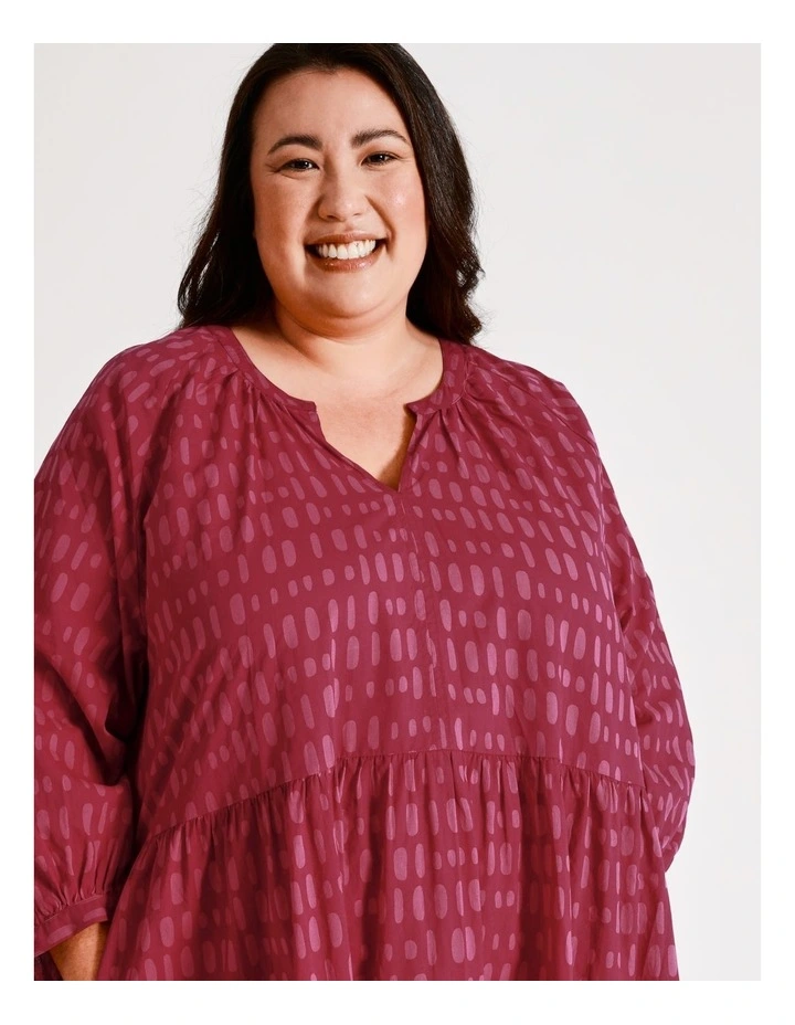 Buy π― Regatta Organic Cotton Tiered 3/4 Sleeve Midi π Dress In Cranberry/Pink β¨ 5 Buy π― Regatta Organic Cotton Tiered 3/4 Sleeve Midi π Dress In Cranberry/Pink β¨ - Image 3