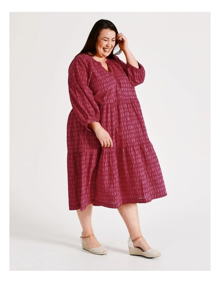 Buy π― Regatta Organic Cotton Tiered 3/4 Sleeve Midi π Dress In Cranberry/Pink β¨ 6 Buy π― Regatta Organic Cotton Tiered 3/4 Sleeve Midi π Dress In Cranberry/Pink β¨ - Image 4