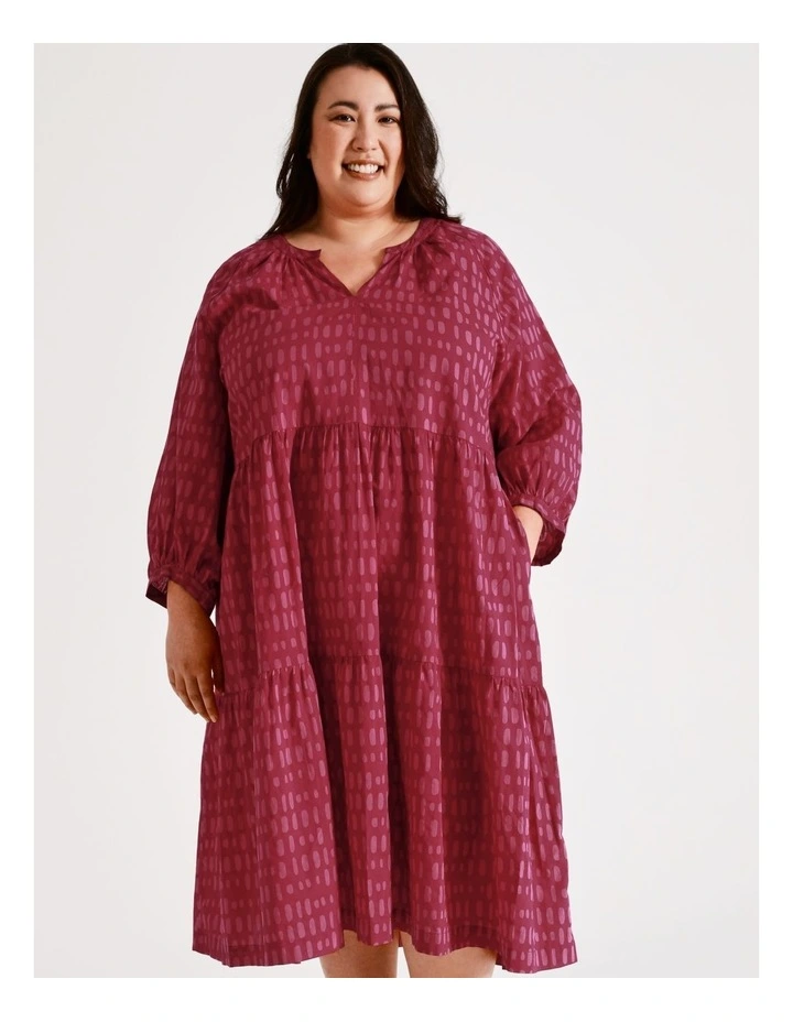 Buy π― Regatta Organic Cotton Tiered 3/4 Sleeve Midi π Dress In Cranberry/Pink β¨ 7 Buy π― Regatta Organic Cotton Tiered 3/4 Sleeve Midi π Dress In Cranberry/Pink β¨ - Image 5