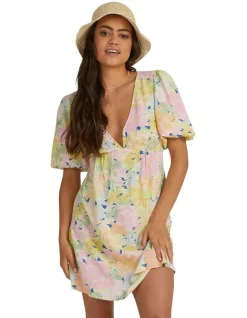 New 𧨠Billabong Cosmic π Dress In Lime Multi βοΈ