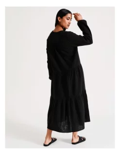 Brand new ⌛ Vero Moda Natalie Long Sleeve Cotton 👗 Dress In Black 👏 -Sweetheart Sales Store unnamed file 737