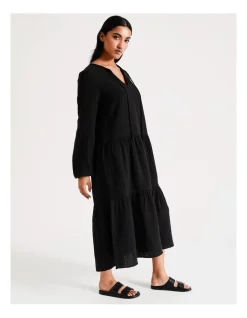 Brand new ⌛ Vero Moda Natalie Long Sleeve Cotton 👗 Dress In Black 👏 -Sweetheart Sales Store unnamed file 738