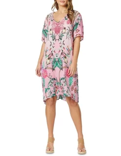 Brand new ๐ Hammock & Vine Tea Garden V Neck ๐ Dress In Pink Multi ๐