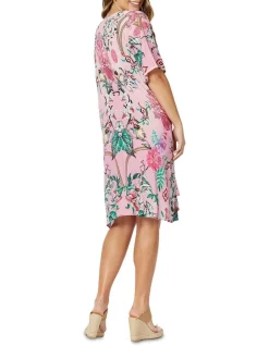 Brand new 🌟 Hammock & Vine Tea Garden V Neck 👗 Dress In Pink Multi 🎁 -Sweetheart Sales Store unnamed file 783