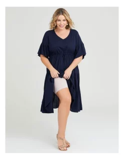 Outlet 🎁 Taking Shape Cotton Blend Self Check 👗 Dress In Navy 👏 -Sweetheart Sales Store unnamed file 795